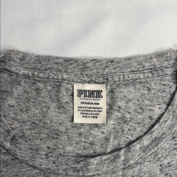 PINK Victoria's Secret Gray and Gold Short Sleeve Tee - Picture 5 of 6